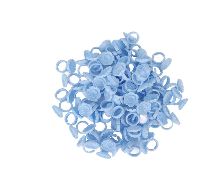 Luscious Glances Flower Shape Glue Rings Pigment Holder