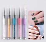5pcs Nail Art Liner Brushes Nail Dotting Painting Drawing Pen