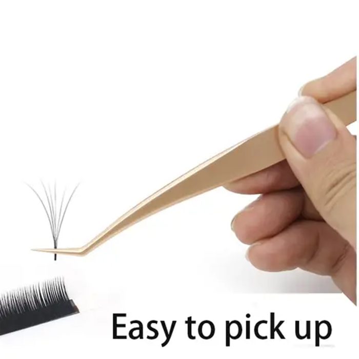 3 Pieces Eyelash ExtensionTweezers Set Volume Tweezers Lash Extension Precision Tweezers Straight Lash Extension Tweezers Curved Tweezers Set With Metal Storage Box