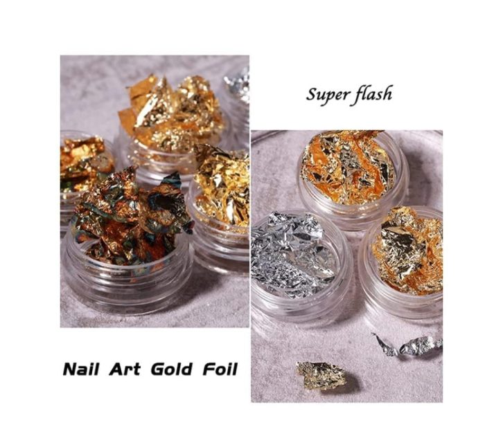 Nail Foils | Flakes For Nail Art Golden & Silver Flakes