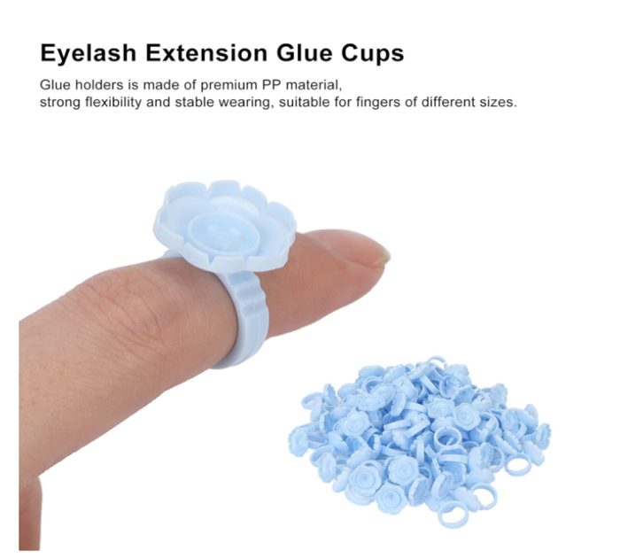 Luscious Glances Flower Shape Glue Rings Pigment Holder