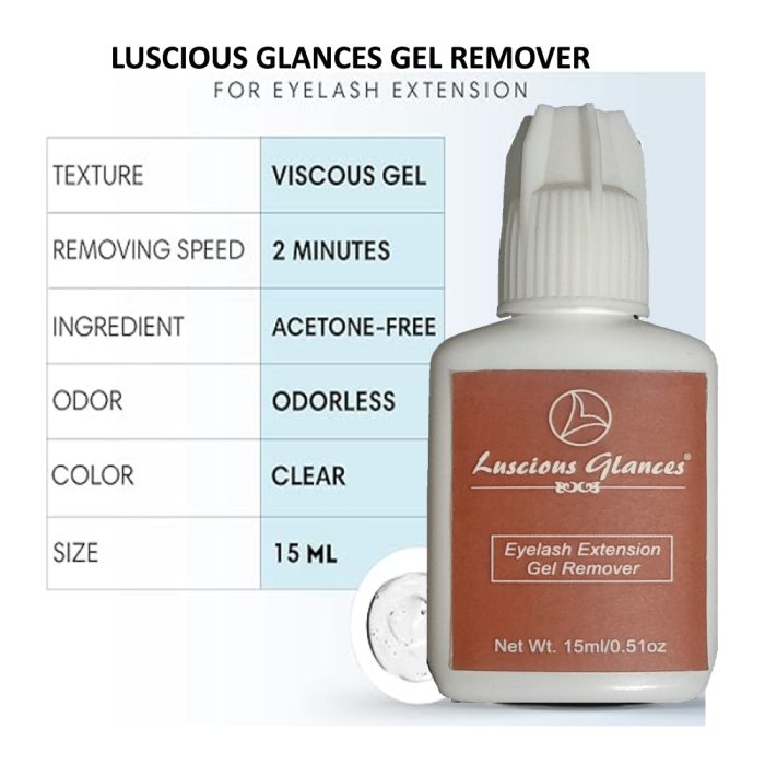 Professional Lash Gel Remover 15 ML - Effective and Gentle Eyelash Extension Gel Remover