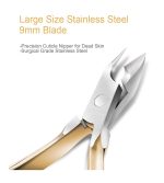 Golden Stainless Steel Cuticle Cutter Single Ended Cuticle Pusher