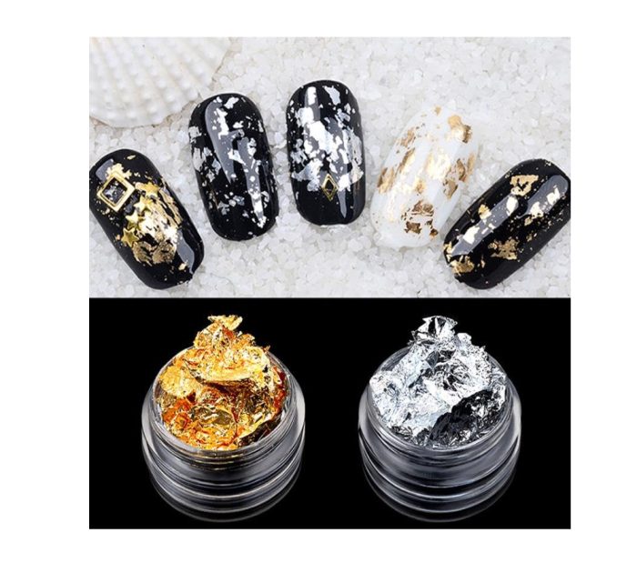 Nail Foils | Flakes For Nail Art Golden & Silver Flakes