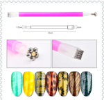 Nail Magnet Stick Cat Eye Magnet Tool Double-Headed Flower Design Nail Art
