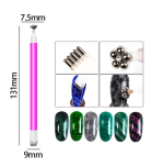 “Double-Headed Flower Design Nail Magnet Stick – Strong Magnet Cat-Eye Pen Set”