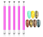 Nail Magnet Stick Cat Eye Magnet Tool Double-Headed Flower Design Nail Art