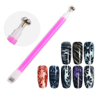 Nail Magnet Stick Cat Eye Magnet Tool Double-Headed Flower Design Nail Art