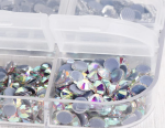Grid Imitation Glass Crystal Manicure Art
