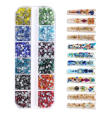 laser mixed circle nail glitter sequins 12 colors