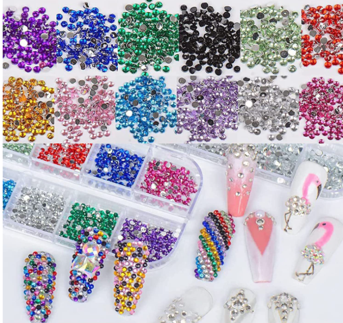 2 Colors Laser Mixed Circle Nail Glitter