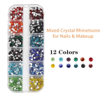 2 Colors Laser Mixed Circle Nail Glitter
