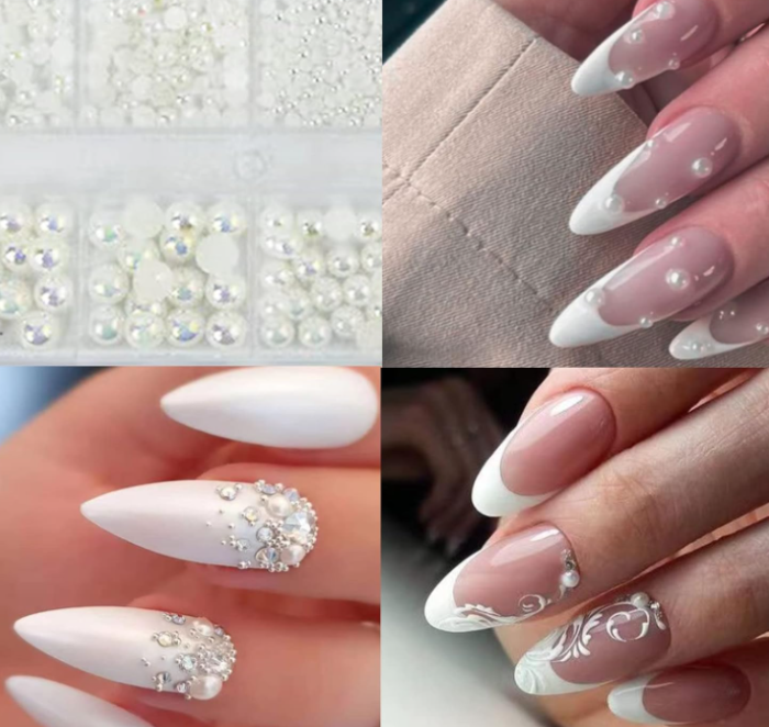 Pearl Flatback Rhinestones - Crystal