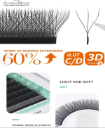 LUSCIOUS GLANCES W Eyelash Extension 3D Volume Premade Matte Black Cluster Easy Fanning D Curl W Eye Lashes BOX