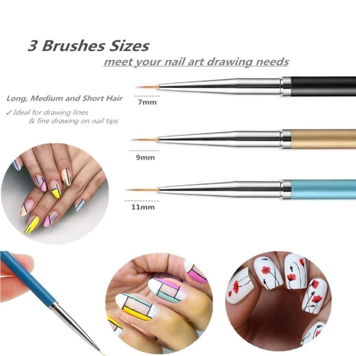 Nail Art Liner Brush Set 3D