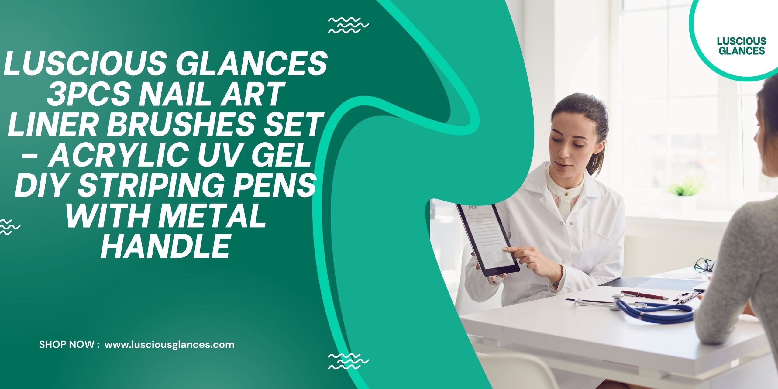 3 Pcs Nail Art Brush Set