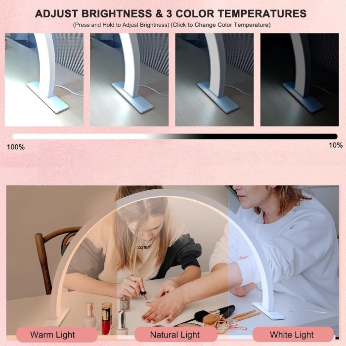Luscious Glances Big Size Arc LED Table Lamp – Half Moon Ring Light UV Diamond Nail Art Lamp - Image 3