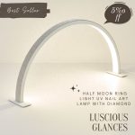 “Big-Size Arc LED Half-Moon Nail Lamp with Diamond Accent – Table Light for UV/LED Gel Curing”