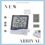 “HTC-1 Digital Hygrometer – LCD Display Showing Temperature, Humidity, Clock & Calendar”