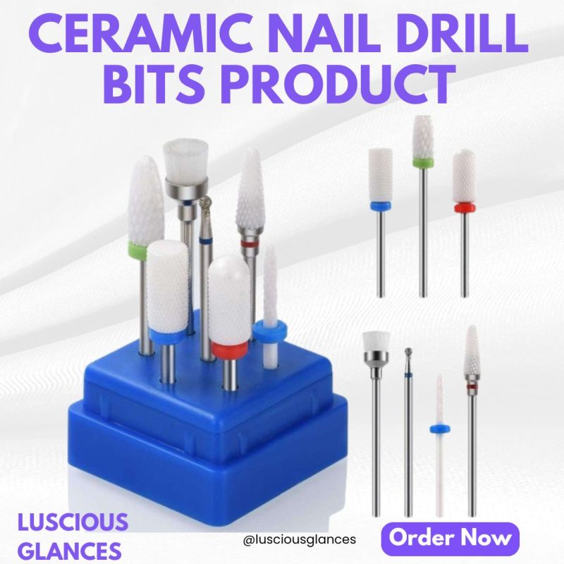 “7-Piece Nail Drill Bit Set – Steel and Ceramic Cutters for Grinding, Shaping & Detail Work”